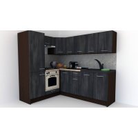 Bucatarie de Colt GENA NEW 5 ST. 170-220, Cu Corp de Cuptor, Wenge / Decor 8509